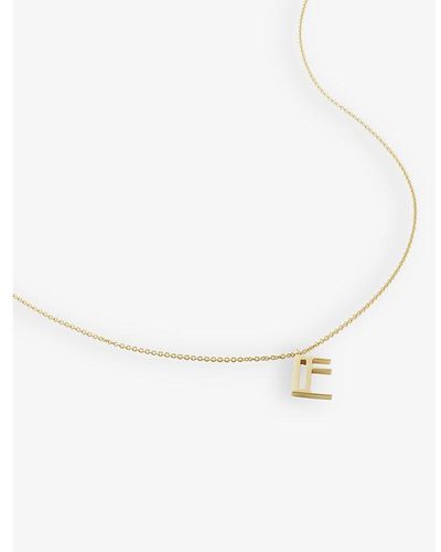 Monica Vinader E Letter-charm 18ct Yellow -plated Vermeil Recycled Sterling-silver Pendant Necklace - White