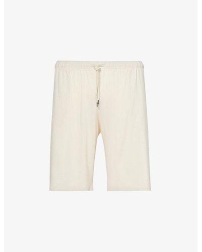 Derek Rose Basel Relaxed-fit Stretch-woven Pajama Shorts - Natural