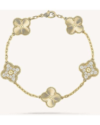 Van Cleef & Arpels Vintage Alhambra 18ct Yellow-gold And Diamond Bracelet - Natural