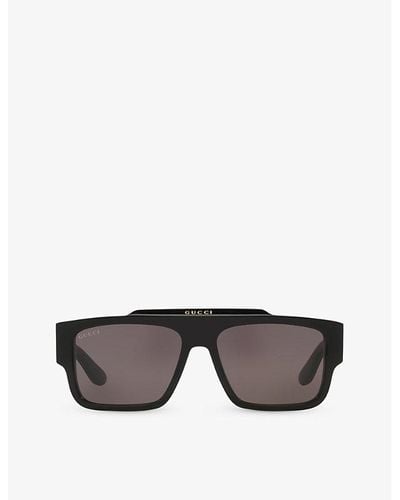 Gucci Gc002152 gg1460s Square-frame Acetate Sunglasses - Black