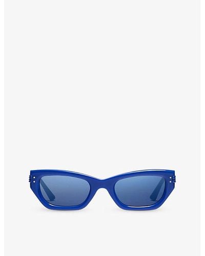 Gentle Monster Vis Viva Bl2 Cat-eye Branded-arm Acetate Sunglasses - Blue