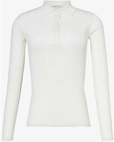Another Tomorrow Collared Slim-fit Silk And Cotton-blend Polo Shirt - White