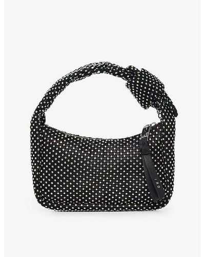 IRO Noue Baby Stud-embellished Woven Hand Bag - Black