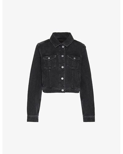 PAIGE Gia Faded wash Recycled And Organic Denim blend Jacket in