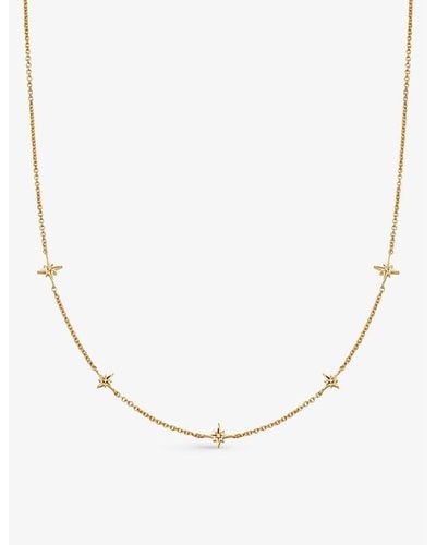 Astley Clarke Celestial Station 18ct Yellow Gold-plated Vermeil Sterling Silver And White Sapphire Necklace - Metallic