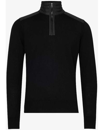 Belstaff Kilmington Quarter-zip Regular-fit Wool Sweatshirt X - Black