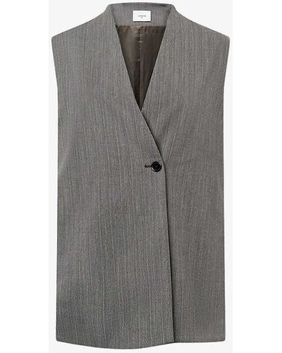 Lovechild 1979 Kitty V-neck Stretch-woven Waistcoat - Grey