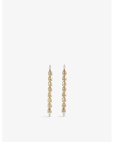 Tiffany & Co. Tiffany Victoria® Vine 18ct Yellow- 0.99ct Marquise And Round-cut Diamond Earrings - White