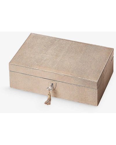 Aspinal of London Savoy Leather Jewellery Box - Natural