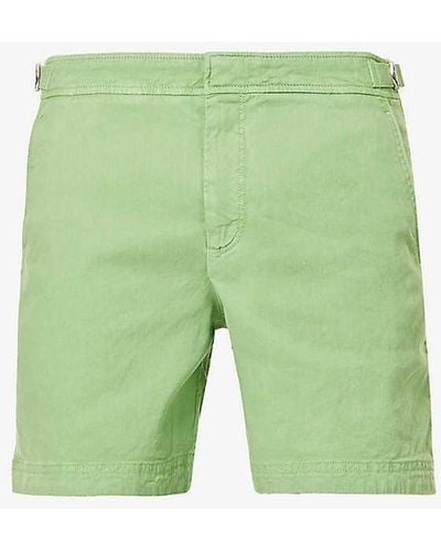 Orlebar Brown Bulldog Side-adjuster Stretch-linen Blend Shorts - Green