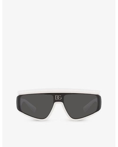 Dolce & Gabbana Dg6177 Rectangle-frame Nylon Sunglasses - Gray