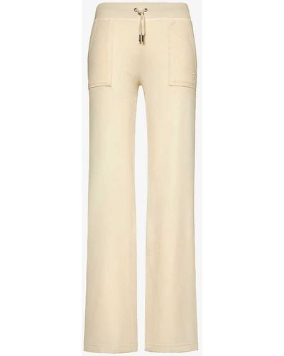 Juicy Couture Del Ray Straight-leg Mid-rise Stretch-woven jogging Bottoms - Natural