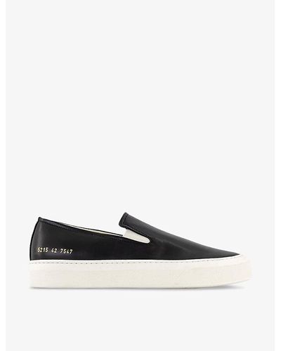 Common Projects Number-print Leather Slip-on Sneakers - Black