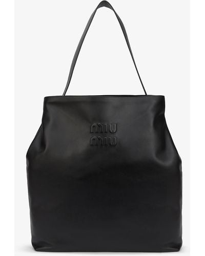 Miu Miu Show Leather Shoulder Bag - Black
