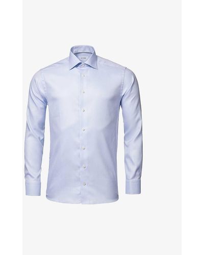 Eton Contemporary-fit Single-cuff Cotton-twill Shirt - Blue