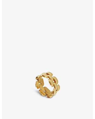 Monica Vinader Heirloom Woven Chain 18ct Recycled Yellow -plated Vermeil Sterling-silver Ring - Metallic