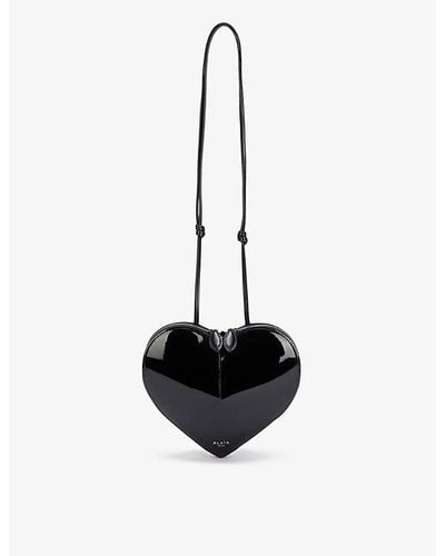 Alaïa Le Couer Heart-shaped Patent Leather Cross-body Bag - White