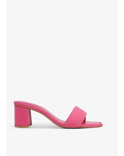 Whistles Marie Toe-post Leather Mules - Pink