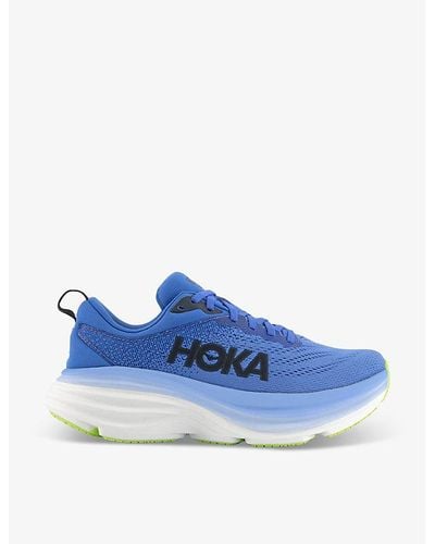 Hoka One One Bondi 8 Lightweight Recycled-polyester-blend Low-top Sneakers - Blue