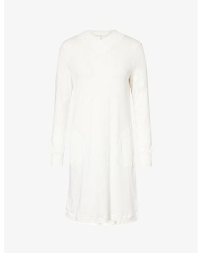 Hanro Loane V-neck Cotton Nightdress - White