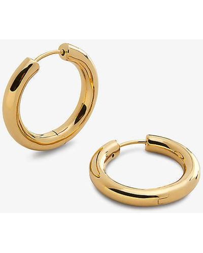 Monica Vinader Essential Click Medium 18ct Gold-plated Vermeil Sterling-silver Hoop Earrings - Metallic