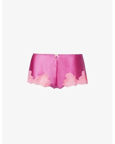 Nk Imode Morgan Lace-trim Silk Shorts - Pink