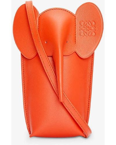 Loewe Elephant Leather Cross-body Bag - Orange