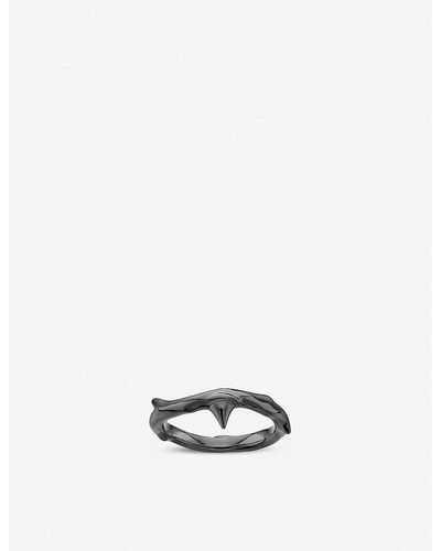 Shaun Leane Rose Thorn Black Rhodium-plated Silver Ring - White