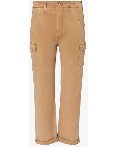 PAIGE Drew Straight-leg Mid-rise Stretch-woven Trousers - Natural