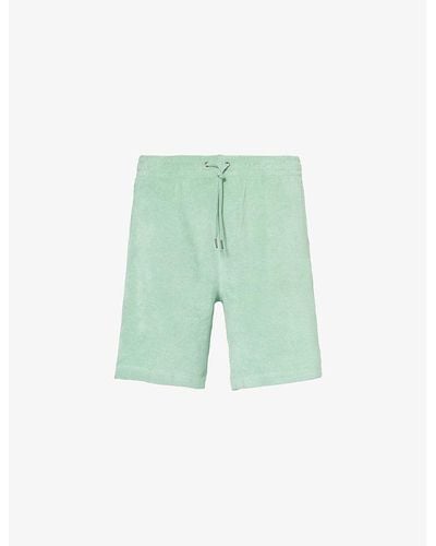 Polo Ralph Lauren Brand-embroidered Terry-texture Cotton-blend Shorts - Green