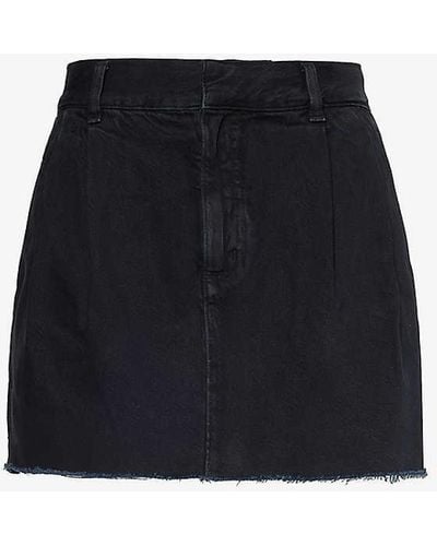 Agolde Becker Raw-hem Mid-rise Recycled-denim Mini Skirt - Black