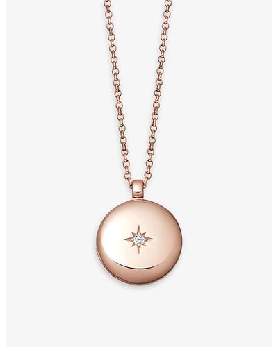 Astley Clarke White Sapphire And 18ct Rose-gold Vermeil Locket Necklace