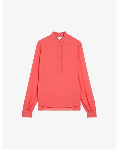 Ted Baker Hendra Relaxed-fit Crepe Shirt - Red