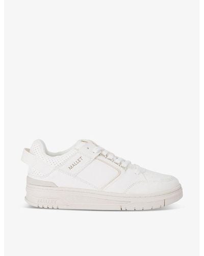 Mallet Compton Logo-embossed Leather Low-top Trainers - White
