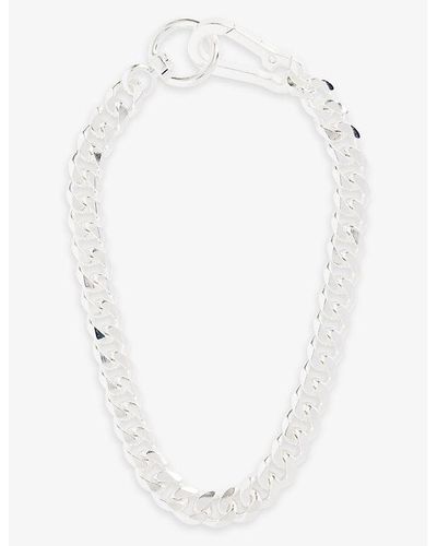 Martine Ali Goss Cuban 925 Sterling- Plated Brass Necklace - White