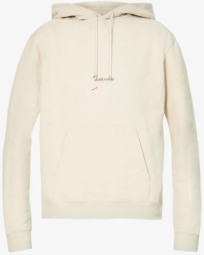 Saint Laurent Logo-print Relaxed-fit Cotton-jersey Hoody - Multicolour
