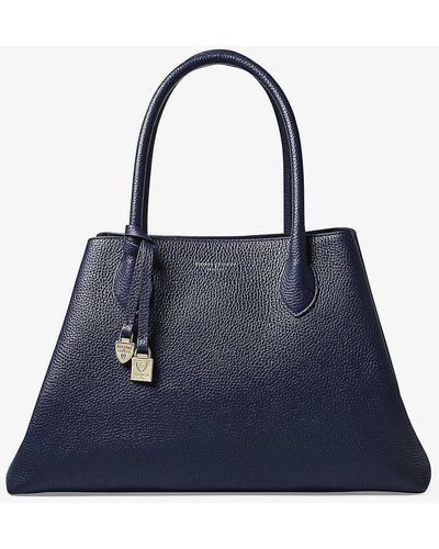 Aspinal of London Vy Paris Large Logo-embellished Leather Tote Bag - Blue
