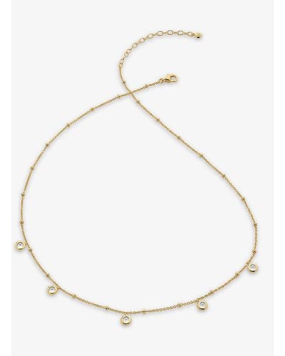 Monica Vinader Mini Gem 18ct Recycled Yellow-gold Plated Vermeil Sterling-silver And Topaz Necklace - White