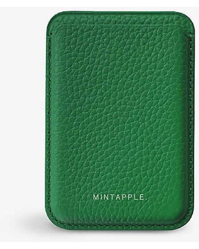 Mintapple Logo-embossed Magsafe Leather Wallet - Green
