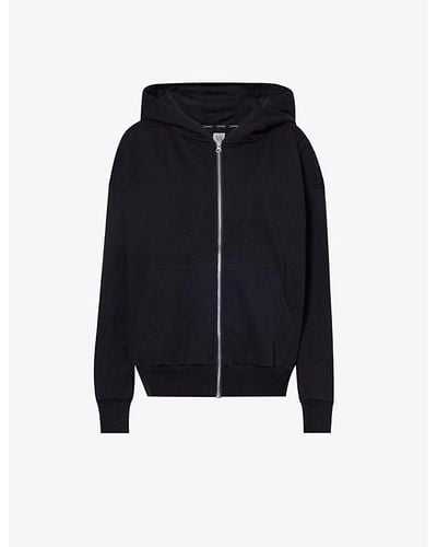 Lounge Underwear Zip-up Relaxed-fit Cotton-jersey Hoody - Blue