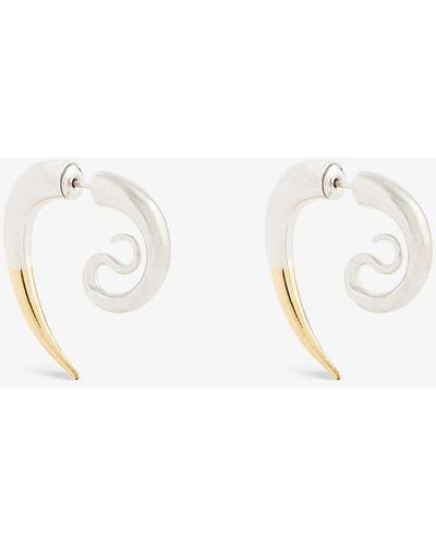 Panconesi Spina Serpent 18ct Yellow-gold Brass-plated Earrings - White