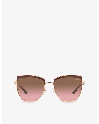Vogue Vo4234s Irregular-frame Metal Sunglasses - Pink