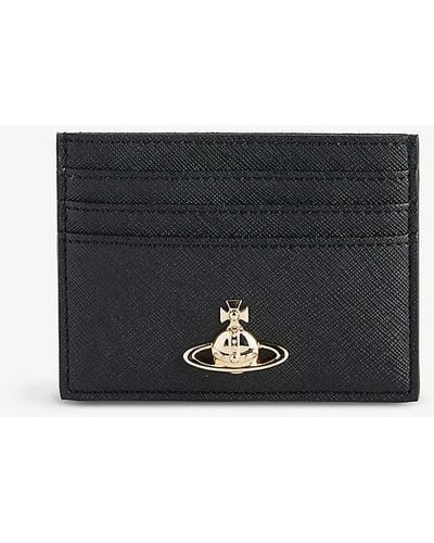 Vivienne Westwood Logo-plaque Leather Card Holder - Black