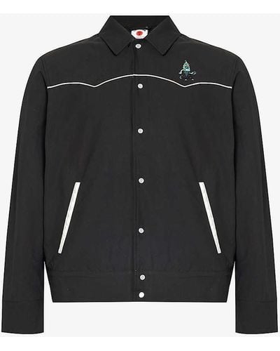 ICECREAM Logo-embroidered Cotton-blend Overshirt - Black