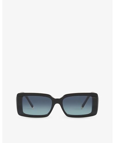 Tiffany & Co. Tf4197 Rectangle-frame Acetate Sunglasses - Blue