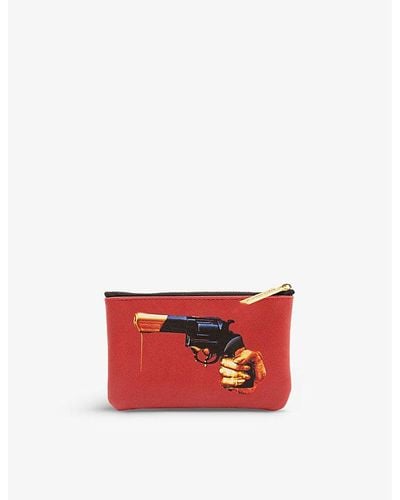 Seletti Wears Toiletpaper Revolver Faux-leather Coin Bag - Red