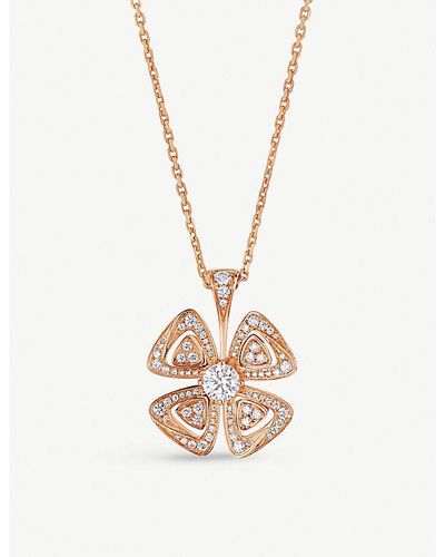 BVLGARI Fiorever 18ct Rose-gold And Diamond Necklace - Pink