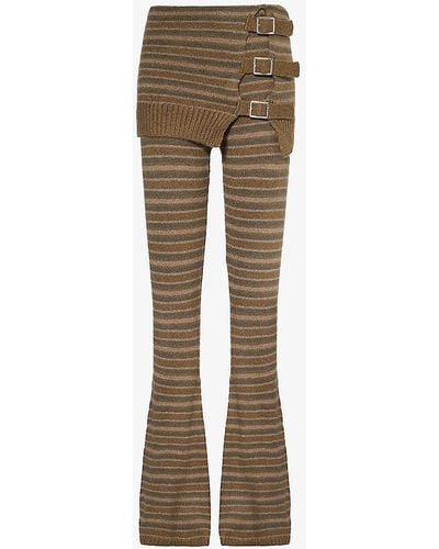 Jaded London Striped Knitted Trousers - Natural