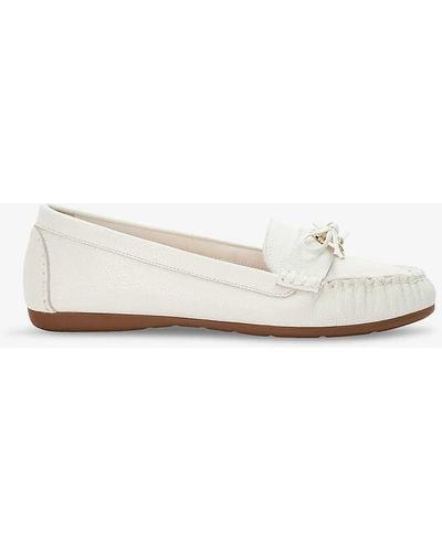 Dune Grovers Bow-detail Leather Loafers - White