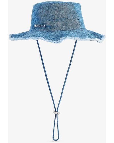 Jacquemus Le Bob Artichaut Neck-strap Denim Bucket Hat - Blue